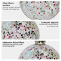Christabelle Clear Glass Baubles 6Pcs with Colourful Sequins Balls Christmas Tree Decoration Ornament thumbnail 7