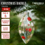 Christabelle Clear Glass Teardrop Baubles 6Pcs Balls Christmas Tree Decoration Ornament thumbnail 7