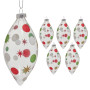 Christabelle Clear Glass Teardrop Baubles 6Pcs Balls Christmas Tree Decoration Ornament thumbnail 1
