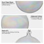 Christabelle Box of 6 Pure Clear Glass Baubles with Iridescent Shine thumbnail 5