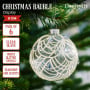 Christabelle Clear Glass Baubles 6Pcs with White Swirls & Teardrop Gems Balls Christmas Tree Decoration Ornament thumbnail 2