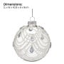 Christabelle Clear Glass Baubles 6Pcs with White Swirls & Teardrop Gems Balls Christmas Tree Decoration Ornament thumbnail 4
