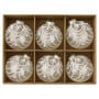 Christabelle Clear Glass Baubles 6Pcs with White Swirls & Teardrop Gems Balls Christmas Tree Decoration Ornament thumbnail 6