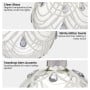 Christabelle Clear Glass Baubles 6Pcs with White Swirls & Teardrop Gems Balls Christmas Tree Decoration Ornament thumbnail 7