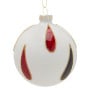 Christabelle White Glass Baubles 6Pcs with Red & Black Teardrops Balls Christmas Tree Decoration Ornament thumbnail 8