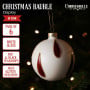 Christabelle White Glass Baubles 6Pcs with Red & Black Teardrops Balls Christmas Tree Decoration Ornament thumbnail 1