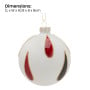 Christabelle White Glass Baubles 6Pcs with Red & Black Teardrops Balls Christmas Tree Decoration Ornament thumbnail 4