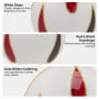 Christabelle White Glass Baubles 6Pcs with Red & Black Teardrops Balls Christmas Tree Decoration Ornament thumbnail 5