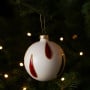 Christabelle White Glass Baubles 6Pcs with Red & Black Teardrops Balls Christmas Tree Decoration Ornament thumbnail 6