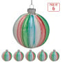 Christabelle Multi-Colour Glass Baubles 6Pcs Balls Christmas Tree Decoration Ornament thumbnail 3