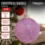 Christabelle Box of 6 Purple Glass Baubles with Glittered Surface thumbnail 2