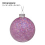 Christabelle Box of 6 Purple Glass Baubles with Glittered Surface thumbnail 3