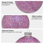 Christabelle Box of 6 Purple Glass Baubles with Glittered Surface thumbnail 5