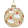 Christabelle Box of 6 Clear Glass Baubles with Gold Swirls and Jewels thumbnail 1