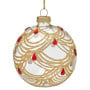 Christabelle Box of 6 Clear Glass Baubles with Gold Swirls and Jewels thumbnail 1