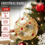 Christabelle Box of 6 Clear Glass Baubles with Gold Swirls and Jewels thumbnail 2