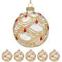 Christabelle Box of 6 Clear Glass Baubles with Gold Swirls and Jewels thumbnail 3