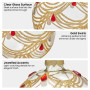 Christabelle Box of 6 Clear Glass Baubles with Gold Swirls and Jewels thumbnail 5