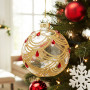 Christabelle Box of 6 Clear Glass Baubles with Gold Swirls and Jewels thumbnail 6