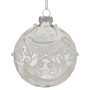 Christabelle Box of 6 Clear Glass Baubles with Glitter Swirls and Pearls thumbnail 1