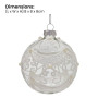 Christabelle Box of 6 Clear Glass Baubles with Glitter Swirls and Pearls thumbnail 3