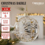 Christabelle Box of 6 Clear Glass Baubles with Glitter Swirls and Gold Pearls thumbnail 6