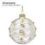 Christabelle Box of 6 Clear Glass Baubles with Glitter Swirls and Gold Pearls thumbnail 2