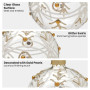 Christabelle Box of 6 Clear Glass Baubles with Glitter Swirls and Gold Pearls thumbnail 4