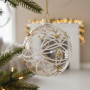 Christabelle Box of 6 Clear Glass Baubles with Glitter Swirls and Gold Pearls thumbnail 5
