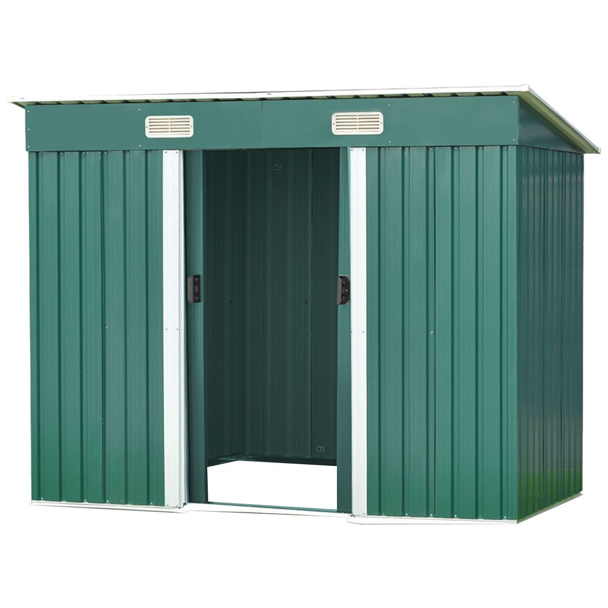 4ft x 8ft Garden Shed with Base Flat Roof Outdoor Storage ...