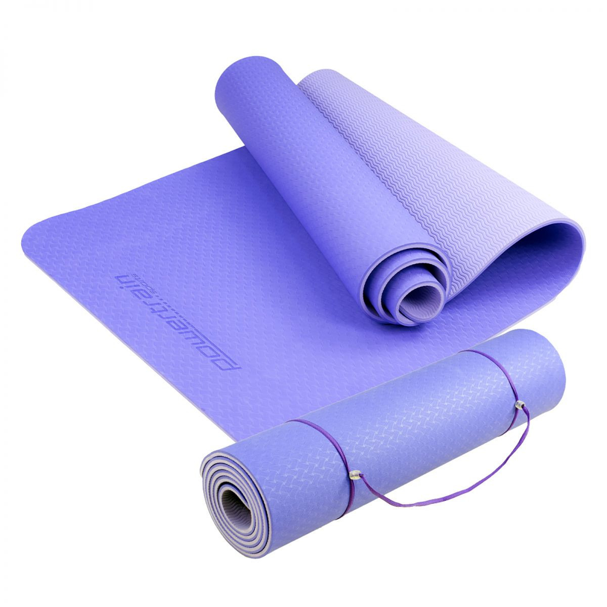 Powertrain Eco Friendly TPE Yoga Exercise Pilates Mat Blue