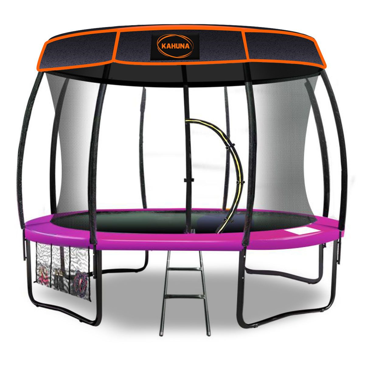 Kahuna Trampoline 10 ft with Roof Pink Trampolines Fitness