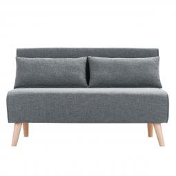 Adjustable Corner Sofa 2-Seater Lounge Linen Bed Seat - D.Grey