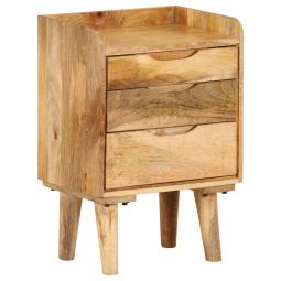 Bedside Cabinet Solid Mango Wood 40x30x59.5 Cm