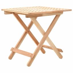 Foldable Side Table Solid Walnut Wood 50x50x49 Cm