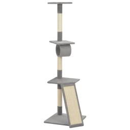 Cat Tree With Sisal Scratching Posts Grey 160 Cm