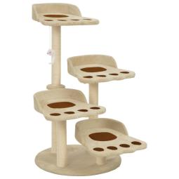 Cat Tree With Sisal Scratching Posts Beige 90 Cm