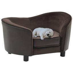 Dog Sofa Brown 69x49x40 Cm Plush And Faux Leather