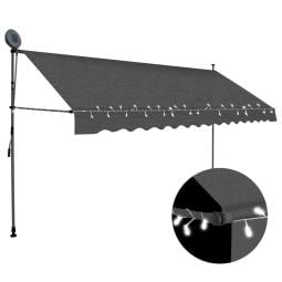 Manual Retractable Awning With Led 400 Cm Anthracite