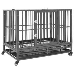 Dog Cage With Wheels Steel 92x62x76 Cm