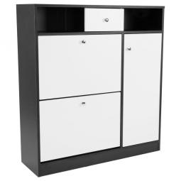 Shoe Rack Cabinet Wooden Storage Organiser Shelf Cupboard Drawer