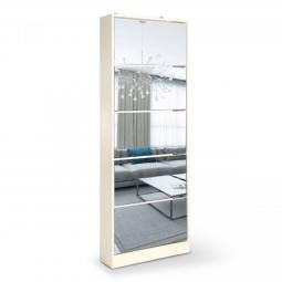 Mirrored Shoe Storage Cabinet Organizer - 63 x 17 x 170cm