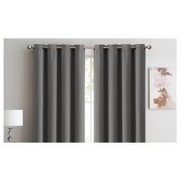 2x 100% Blockout Curtains Panels 3 Layers Eyelet Charcoal 240x230cm