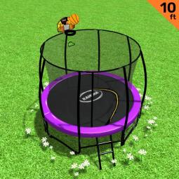 Kahuna Trampoline 10 ft with Basketball Set - Purple
