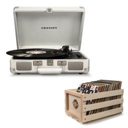 Cruiser White Sands - Bluetooth Turntable & Record Storage Crate