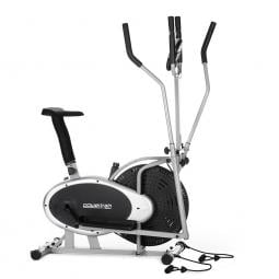 2-in-1 Elliptical cross trainer and exercise bike with resistance bands