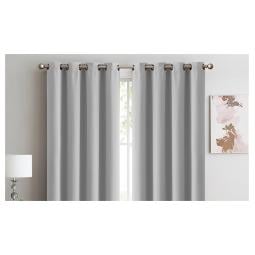 2x 100% Blockout Curtains Panels 3 Layers Eyelet Grey 240x230cm