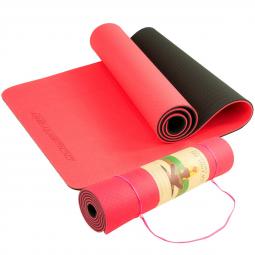 Powertrain Eco Friendly TPE Yoga Exercise Pilates Mat - Red