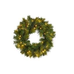 Christmas Wreath with Lights - 61cm Eastern Pine