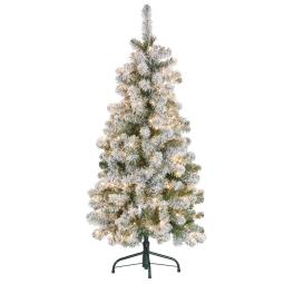 4.5fft - (137cm) Snowy Slimline Christmas Tree with Lights